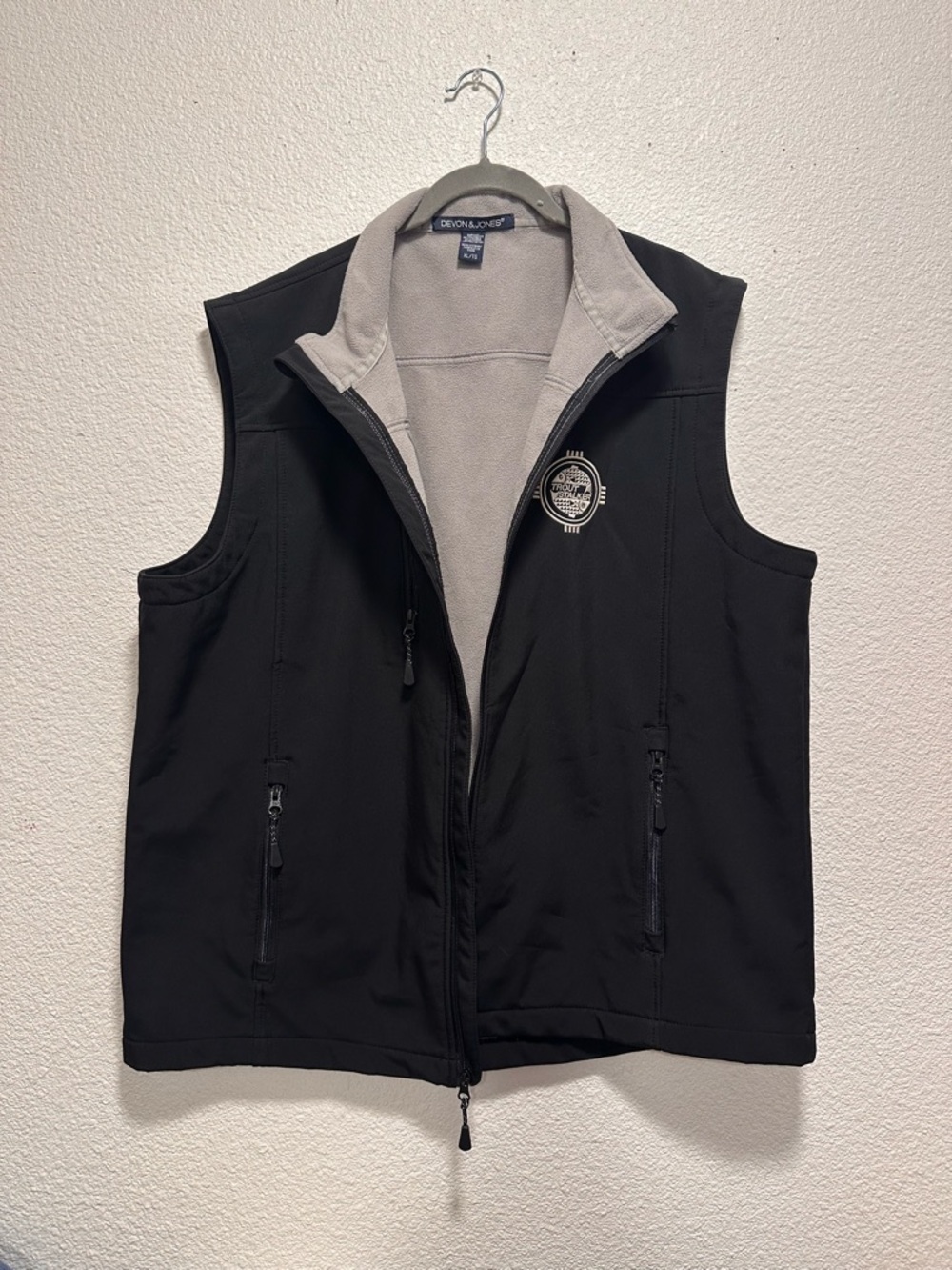 Men's Black Vest with Light Gray Lining - Devon & Jones
